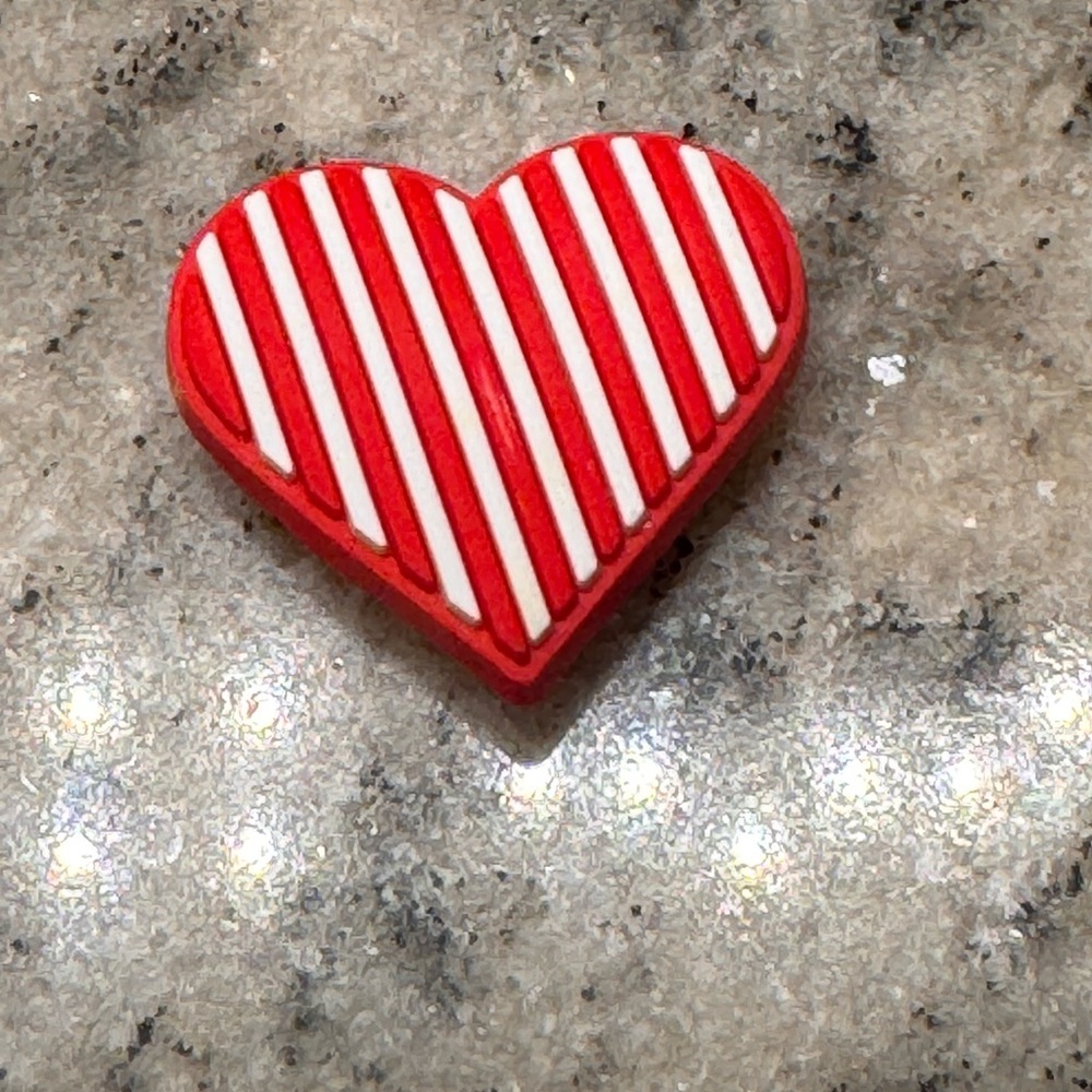 CROCS Red and White Heart Charm